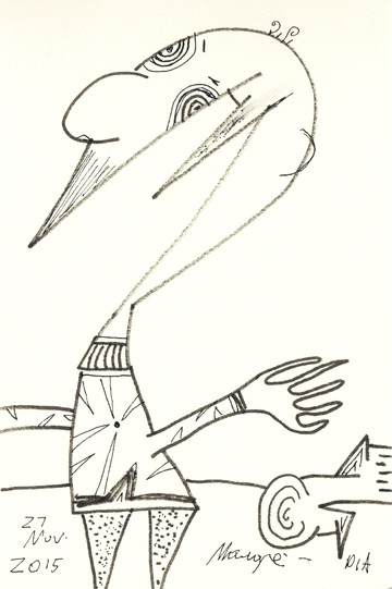 Figure with Distinctive Head 