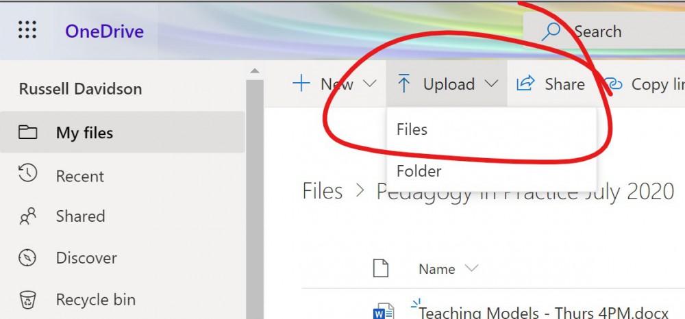 image of upload file link