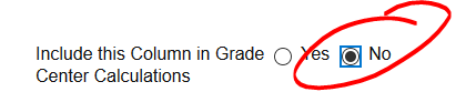 Include in grade center calculations