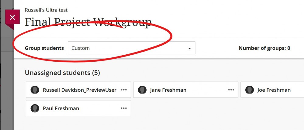 image of custom group selection