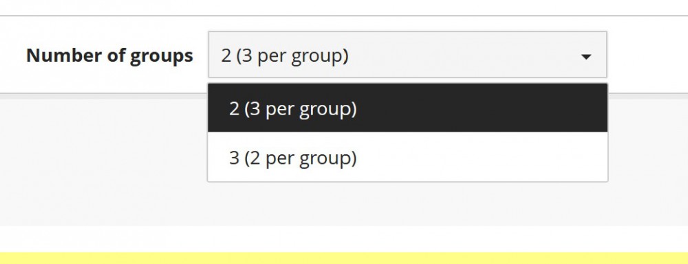 Number of groups selection