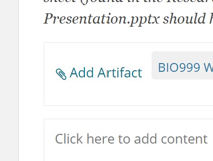 image of add artifact text link